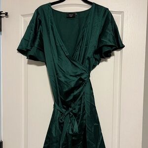 Vici - frame of mind satin wrap dress